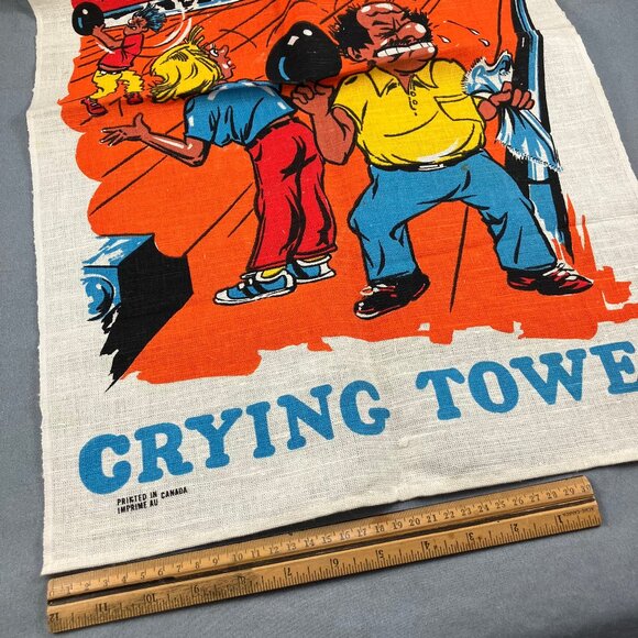 Bowler's Crying Towel Kitchen Tea Dish Cloth Vintage Gag Gift Man Cave 16x27" - Picture 4 of 6